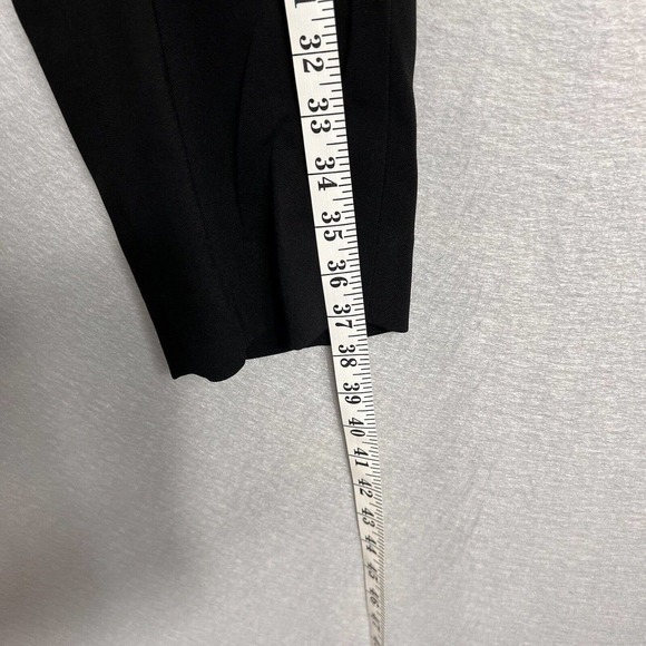 Diane Von Furstenberg Cropped Pants Size 6 Black Crepe Pleated Side Tie Pocket - Picture 11 of 16